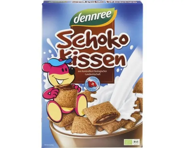 Cereale pernite umplute cu ciocolata ECO, 375g | Dennree