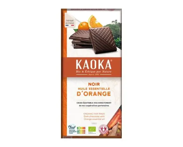 Ciocolata Neagra 58% cu Portocale ECO, 100g | Kaoka