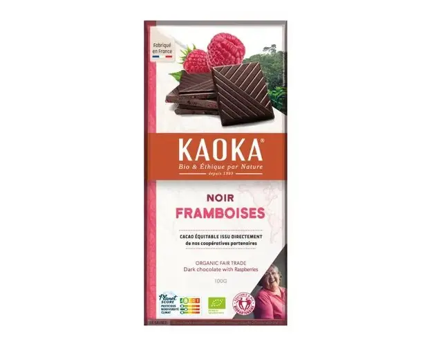 Ciocolata Neagra 58% cu Zmeura ECO, 100g | Kaoka