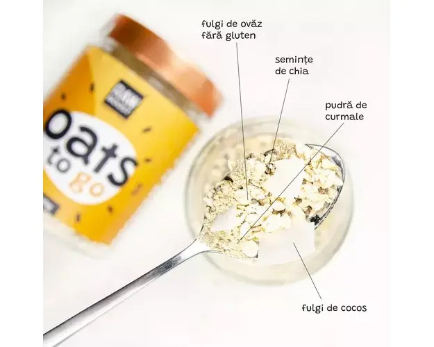 Oats To Go - Coconut Flakes - Mix cu Fulgi de Ovaz si Fulgi de Cocos, 110g | Rawboost