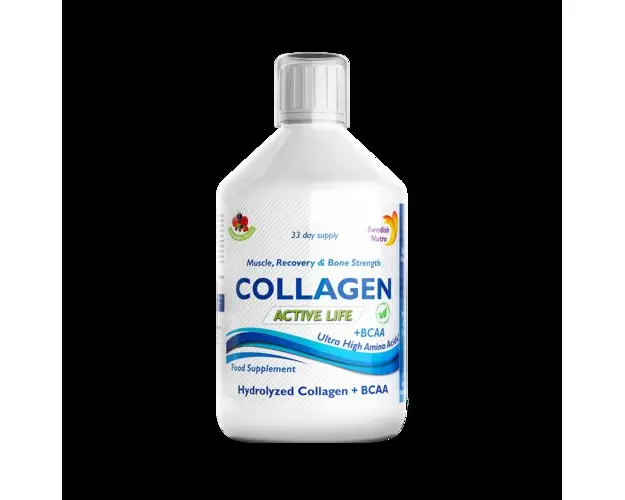 Colagen Lichid Hidrolizat Tip 1, 2 si 3 Active Life cu 5000mg cu 6 Ingrediente Active, 500 ml | Swedish Nutra