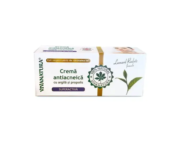 Crema Antiacneica Superactiva, cu Argila şi Propolis, 20ml | Vivanatura