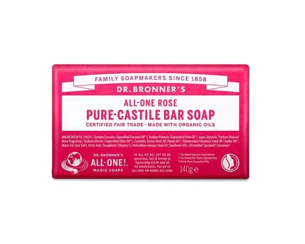 Sapun solid Organic de Castilia, Trandafiri, 140g | Dr.Bronner's