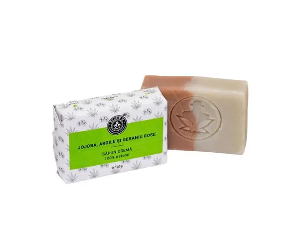 Sapun Crema Jojoba, Argila si Geraniu, 100g | Elixir H