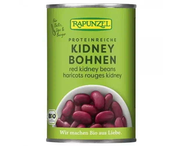 Fasole Kidney rosie in doza 400g ECO | Rapunzel