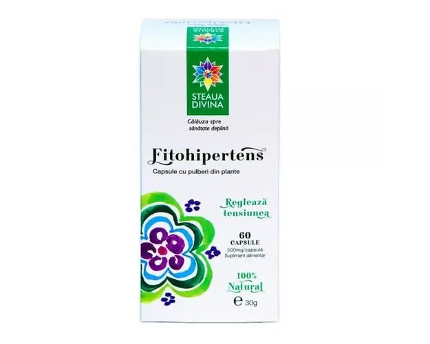 Fitohipertens 500mg, 60 capsule | Steaua Divina