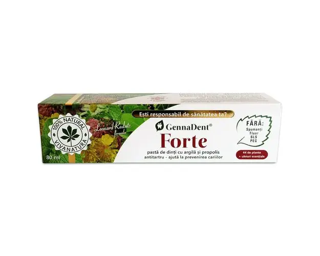 Gennadent Forte Pasta de Dinti cu Argila si Propolis, 80ml | Vivanatura