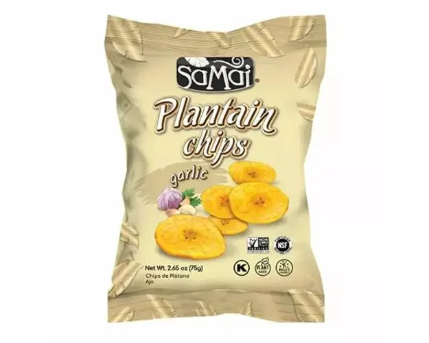 Chipsuri de banane (Plantain) cu gust de "Usturoi", 75g | SaMai