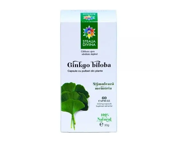 Ginkgo Biloba 500mg, 60 capsule | Steaua Divina