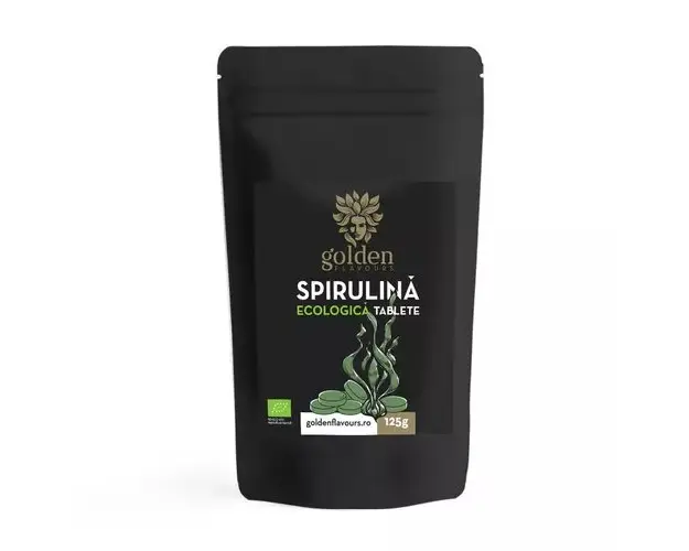 Spirulina Tablete 100% Naturale ECO, 125g/250 tablete | Golden Flavours