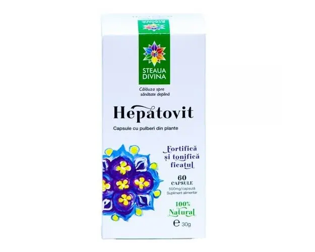 Hepatovit 500mg, 60 capsule | Steaua Divina