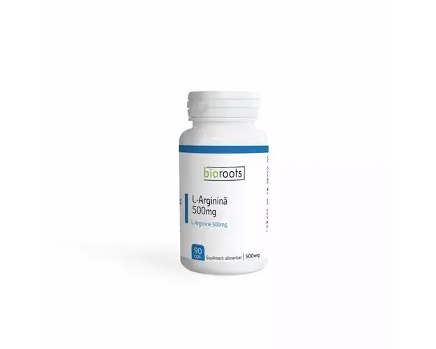 L-Arginina 500mg, 90 capsule vegetale | Bioroots