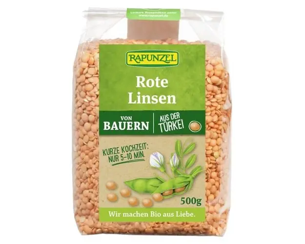 Linte rosie decojita, 500g ECO | Rapunzel