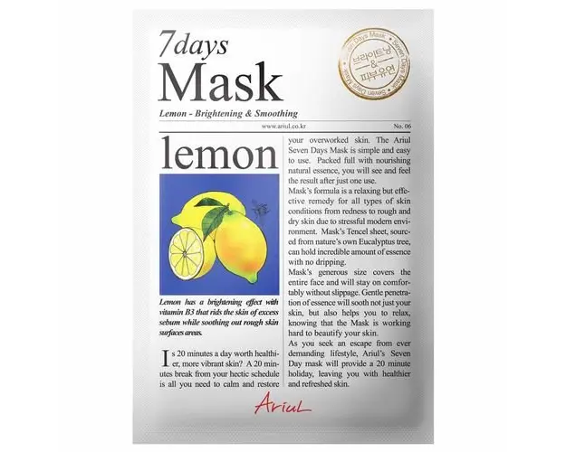 Masca Servetel 7Days Mask Lamaie, Stralucire si Relaxare, 20g | Ariul