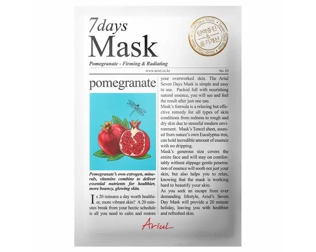 Masca Servetel 7Days Mask Rodie, Fermitate si Luminozitate, 20g | Ariul
