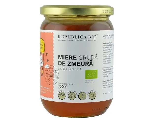 Miere de Zmeura Cruda, 700g ECO| Republica BIO