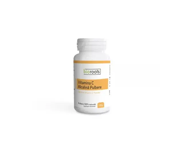 Vitamina C Alcalina pulbere 100% naturala, 100g | Bioroots