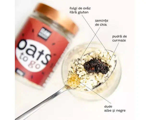 Oats To Go - Mulberries - Mix cu Fulgi de Ovaz, 110g | Rawboost