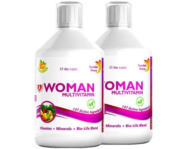 Pachet 2 x Multivitamine Lichide pt Femei cu 147 Ingrediente, 500 ml | Swedish Nutra