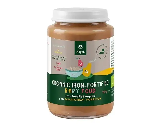 Terci de Hrisca Bio cu Pere si Adaos de Fier Organic, 6+ Luni, 190 g | Nôgel.