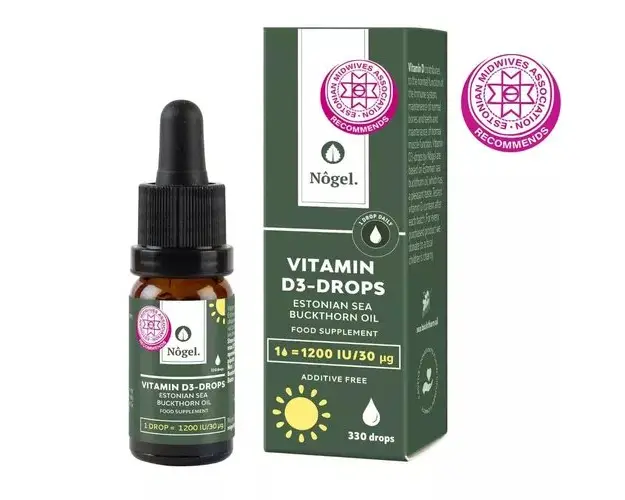 Vitamina D3 cu Ulei de Catina Estoniana 1200 IU, 10ml | Nôgel.
