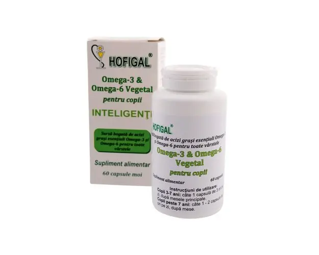Omega-3 Si Omega-6 Vegetal pentru Copii Inteligenti, 60cps | Hofigal