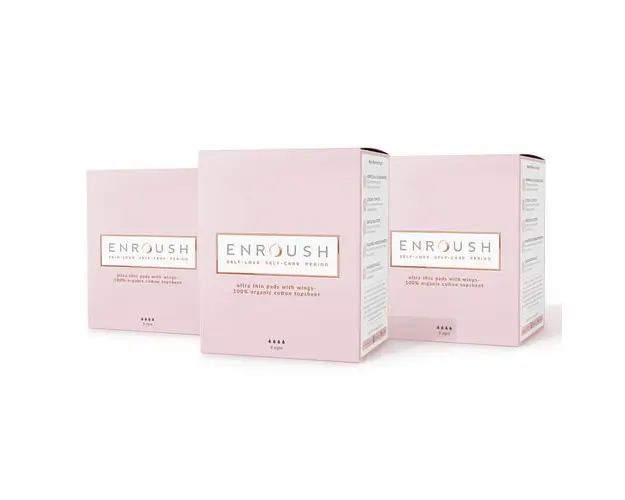 Pachet 3 x Absorbante 100% Organice NOAPTE, 8 bucati | Enroush