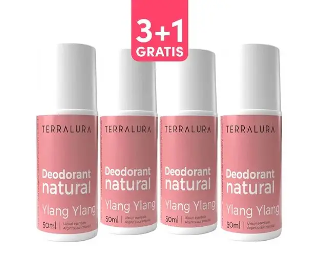 Pachet 3+1 Gratis Deodorant natural roll-on Ylang-Ylang | Terralura