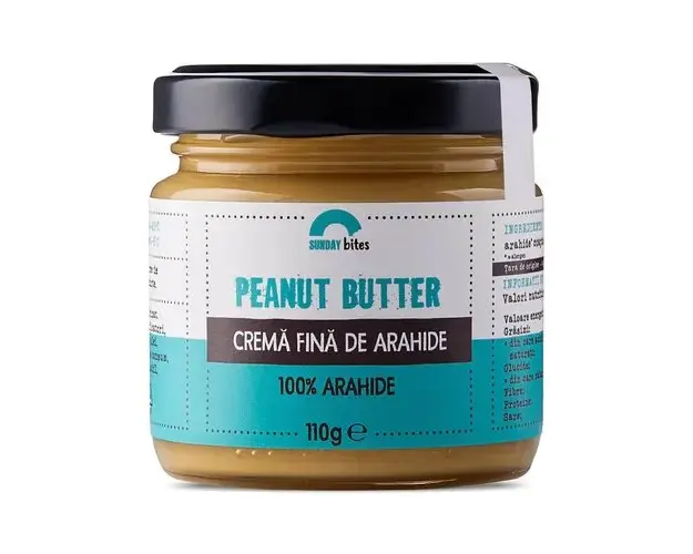Peanut Butter Smooth  Crema Fina de Arahide, 100% naturala | Sunday bites
