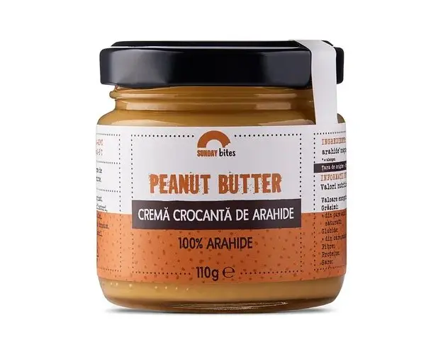 Peanut Butter Crunchy  Crema Crocanta de Arahide, 100% naturala | Sunday bites