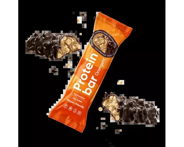 Salty Peanuts - Baton Proteic Crocant cu Ciocolata si Arahide Sarate, 50g | Orangefit