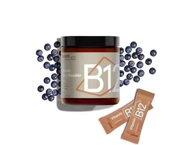 Puori B12 - Vitamina B12 - vegan - afine salbatice - 20 sachets | Puori