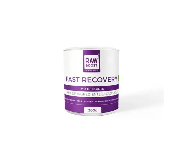 Fast Recovery - Mix ECO de Plante - Amla, Mucuna, Ashwagandha - Recuperare dupa Efort Fizic, 200g | Rawboost
