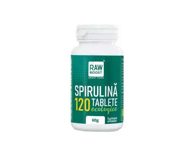 Spirulina Tablete ECO - Flacon - Antioxidant, Imunizant, Antiinflamator | Rawboost