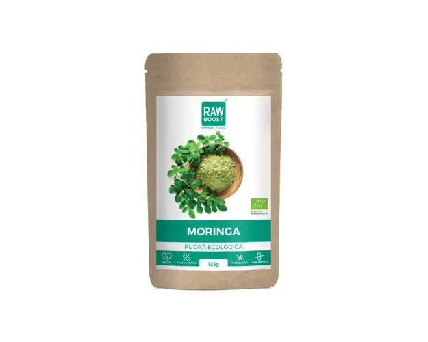 Moringa Pudra ECO - Folosita in Combaterea Malnutritiei, 125g | Rawboost