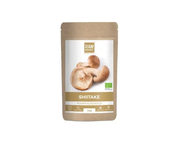 Shiitake Pudra ECO - Sursa de Vitamina B12 Naturala, 125g | Rawboost