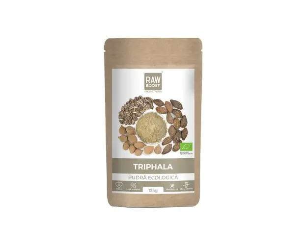 Triphala Pudra ECO - Detoxifiant, Rejuvenativ şi Laxativ Uşor, 125g | Rawboost