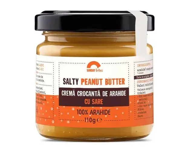 Peanut Butter Salty Crema Crocanta de Arahide cu Sare, 100% naturala | Sunday bites