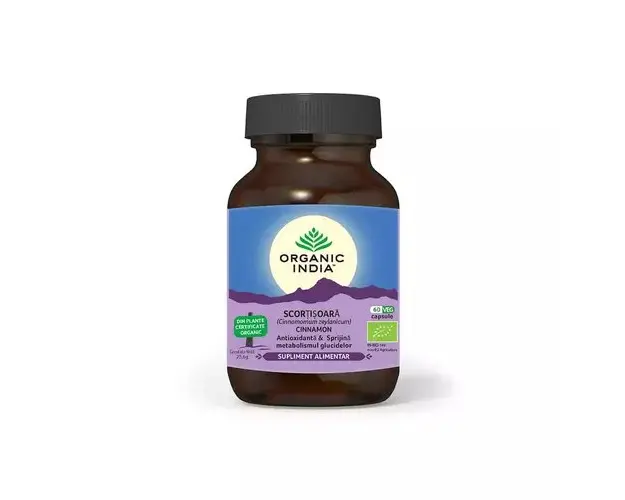 Scortisoara Zeylanicum (Ceylon), Antioxidant si Glicemie, 60 cps ECO | Organic India