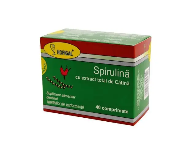 Spirulina cu Extract Total de Catina, 40 comprimate | Hofigal
