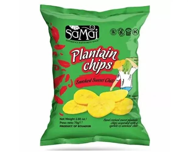 Chipsuri de banane (Plantain) cu gust de "Sweet chili", 75g | SaMai