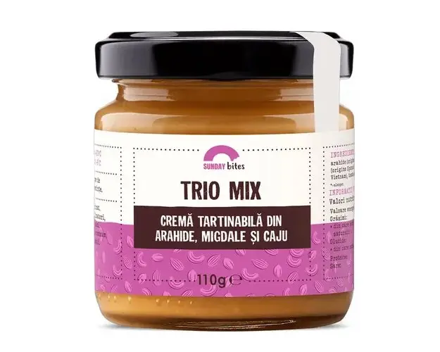 Trio Mix - Crema Tartinabila din Arahide, Migdale si Caju, 100% naturala | Sunday bites