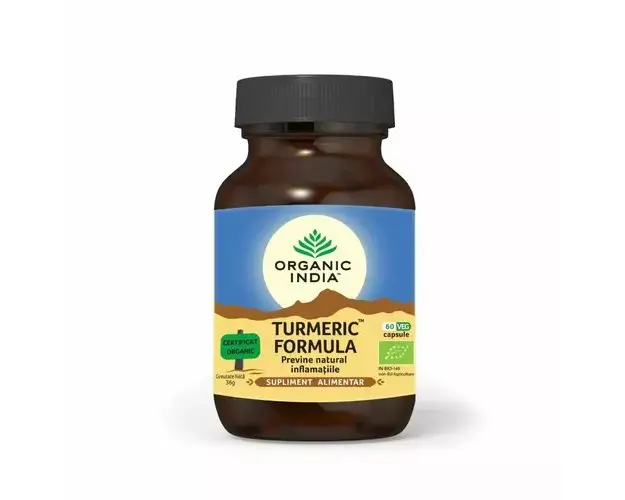 Turmeric Formula Noua, Antiinflamator Natural, 60 cps | Organic India