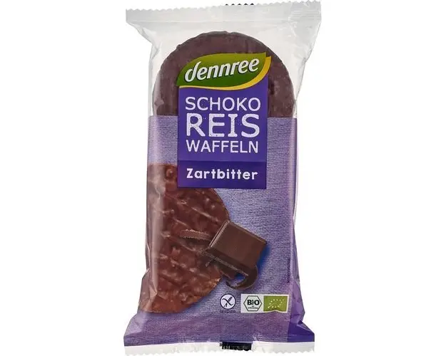 Rondele din Orez Expandat cu Ciocolata Amaruie, ECO 100g | Dennree