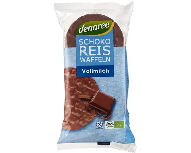 Rondele din Orez Expandat cu Ciocolata si Lapte Integral, ECO 100g | Dennree