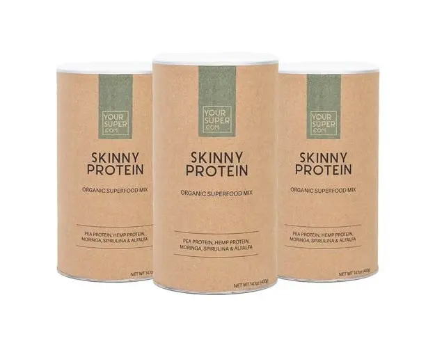 Pachet Cura Completa SKINNY PROTEIN - Aminoacizi Esentiali, Slabire - Organic Superfood Mix, 3x 400g | Your Super