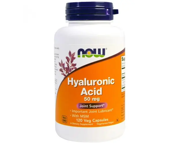 Now Hyaluronic Acid with MSM 50 mg 120 vcaps