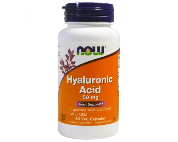 Now Hyaluronic Acid with MSM 50 mg 60 vcaps