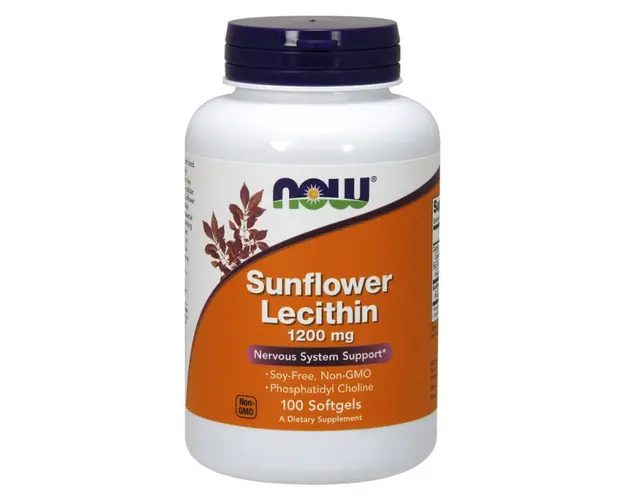 Now Sunflower Lecithin 1200 mg Non-GMO 100 softgel