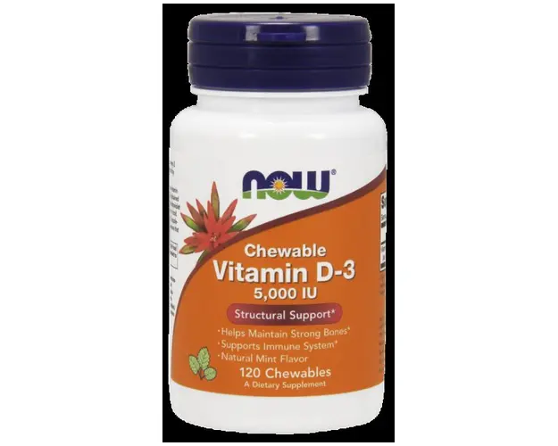 Now Vitamin D3 5000 IU 120 Chewable